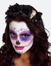 Serre-tête roses noires avec tête de mort Dia de los muertos pour femme