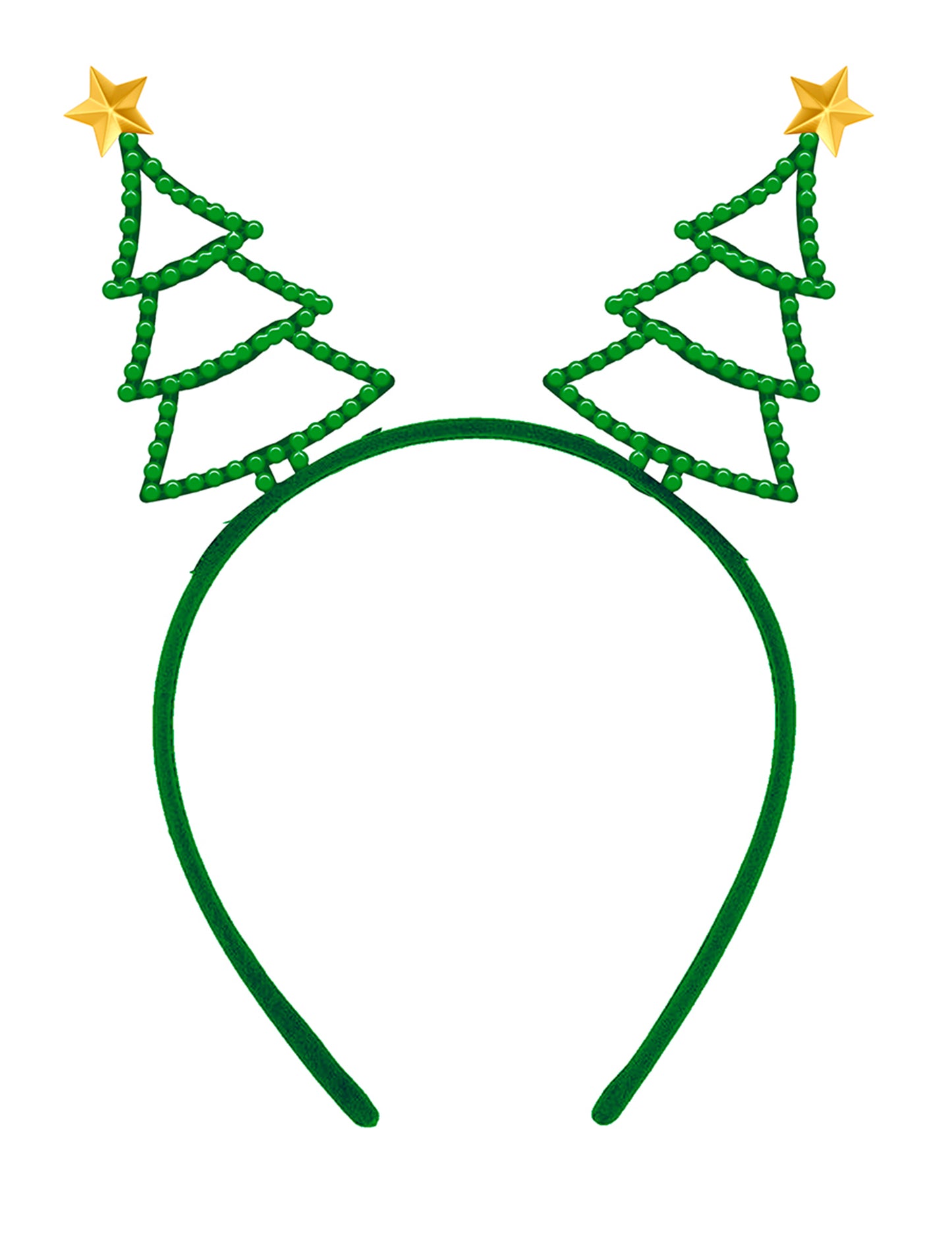 Vue de face du serre-tête sapins de Noël à strass