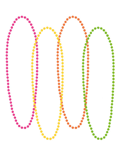 Colliers de perles multicolores du set accessoires années 80 pour adulte