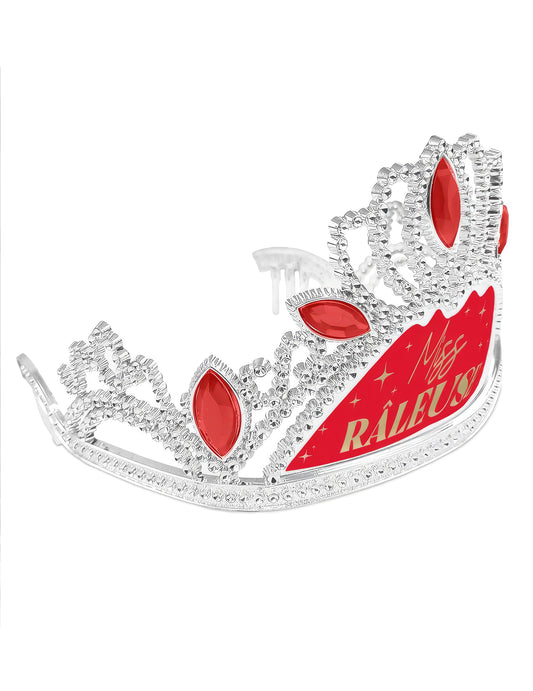 Gros plan sur le diadème du set d'accessoires miss râleuse
