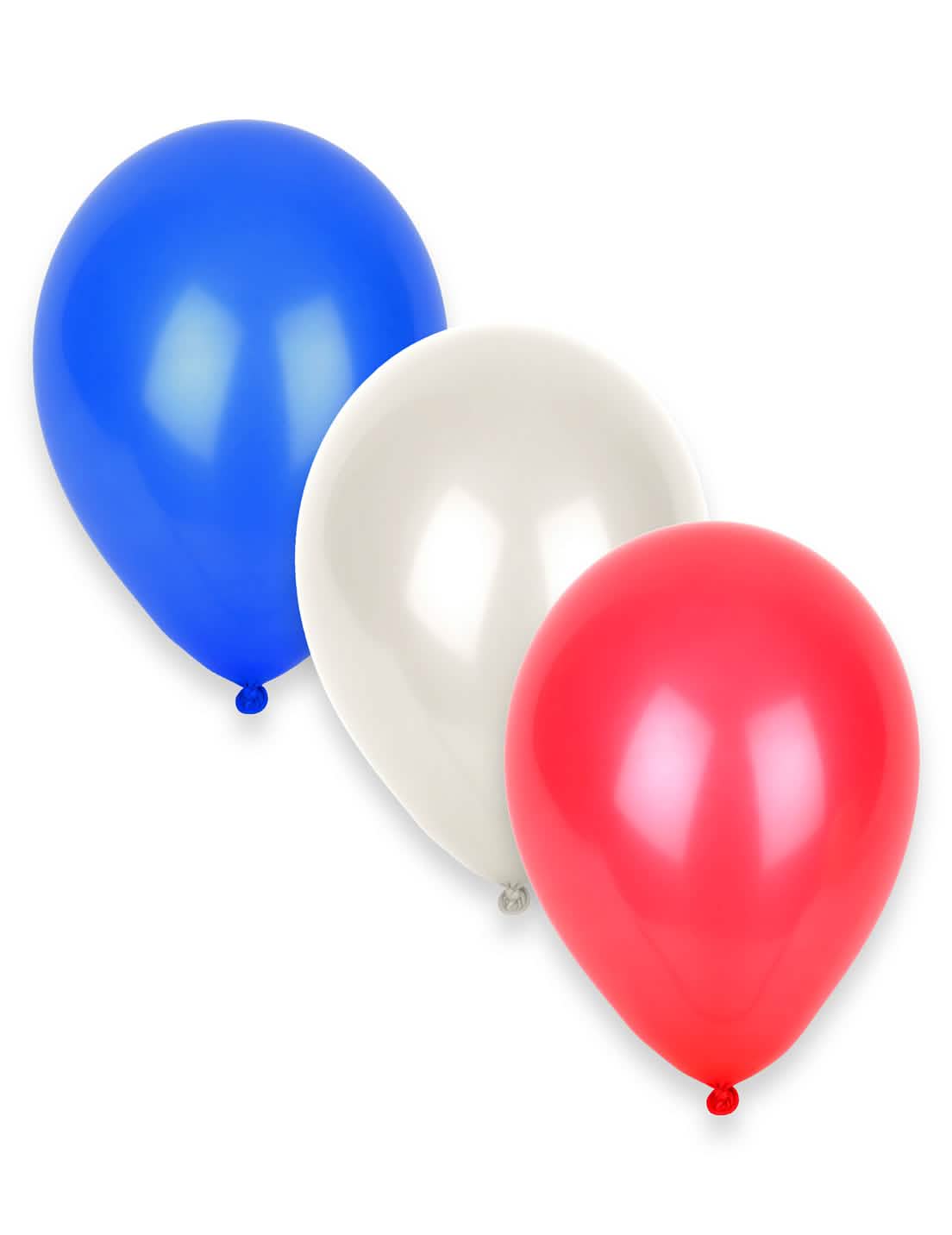 Detail van de blauw wit rood ballonnen van de supporterskamerdecoratieset frankrijk