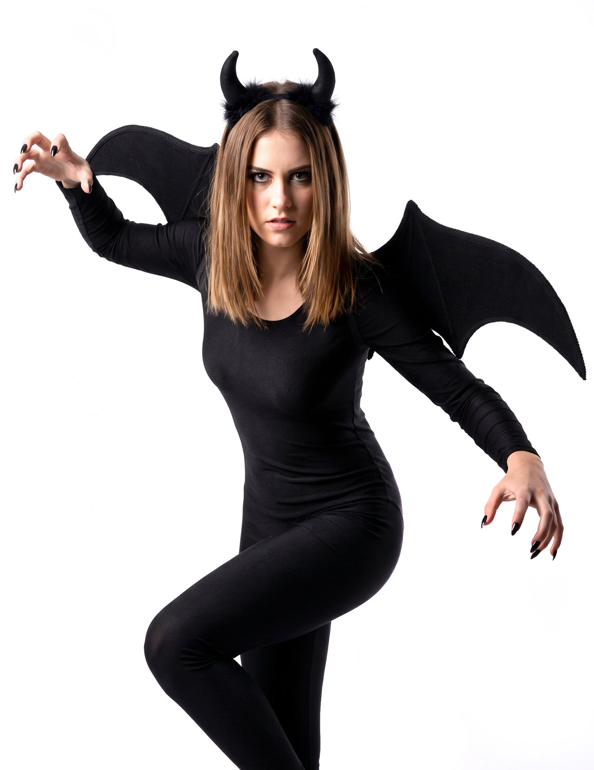Demon set zwart Halloween accessoire