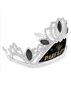 Detail van de zilver / grijs diadeem van de set sjerp en diadeem Miss Parfaite