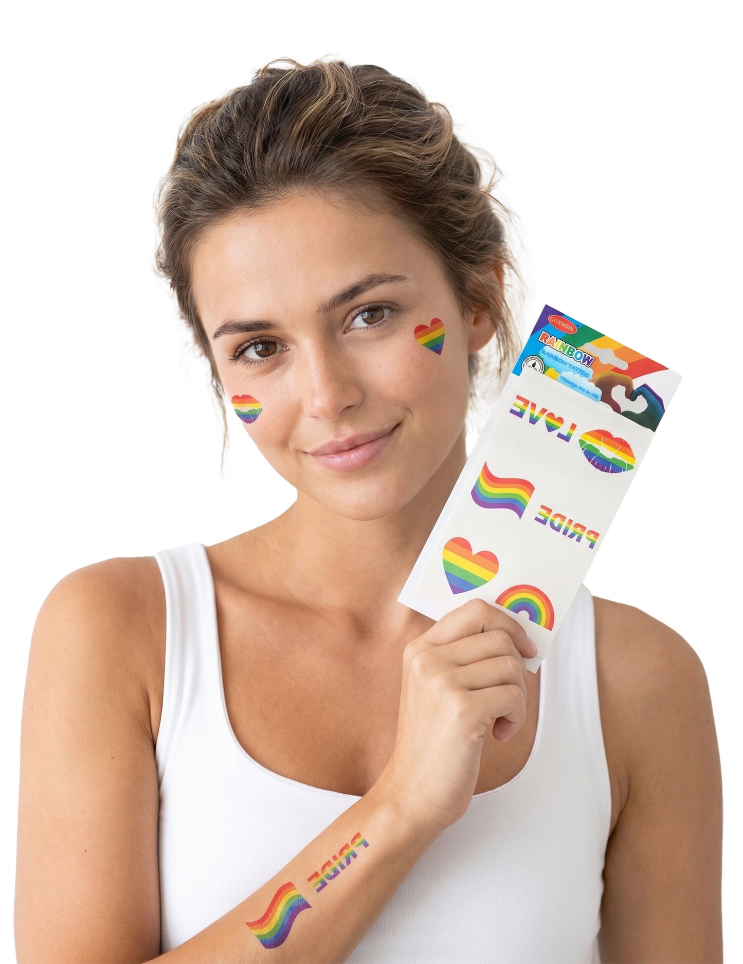 Regenboog nep tatoeage set