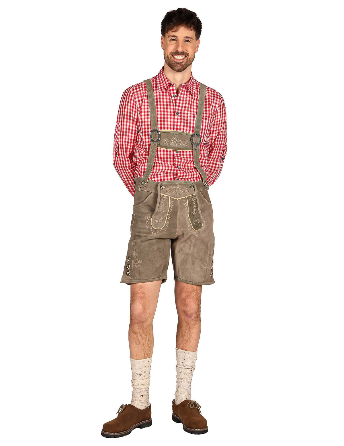 Short bavarois traditionnel gris premium homme