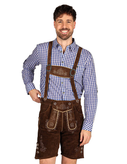 Short bavarois traditionnel marron foncé premium homme