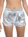Zilveren metallic short dames
