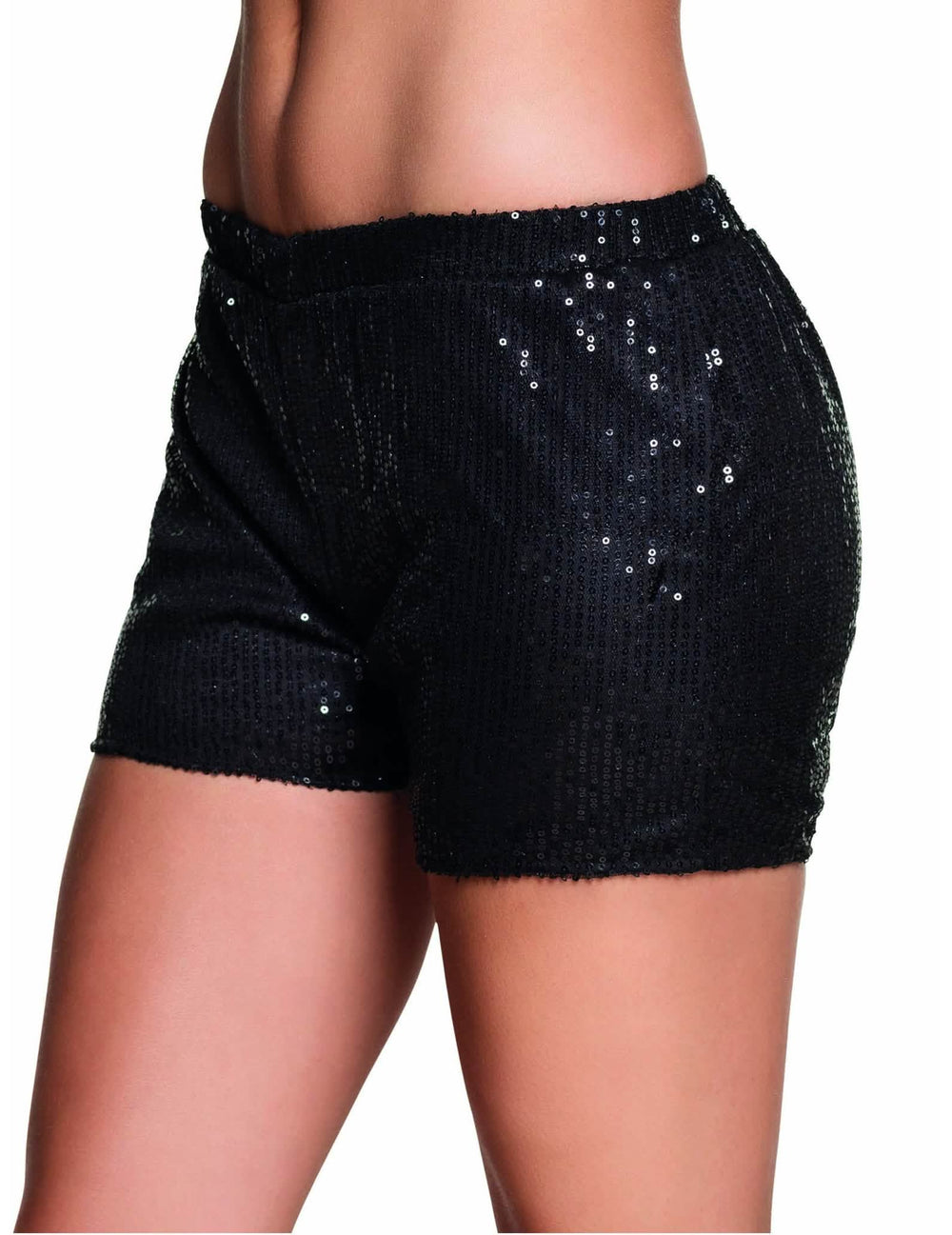 Korte short met pailletten voor dames zwart