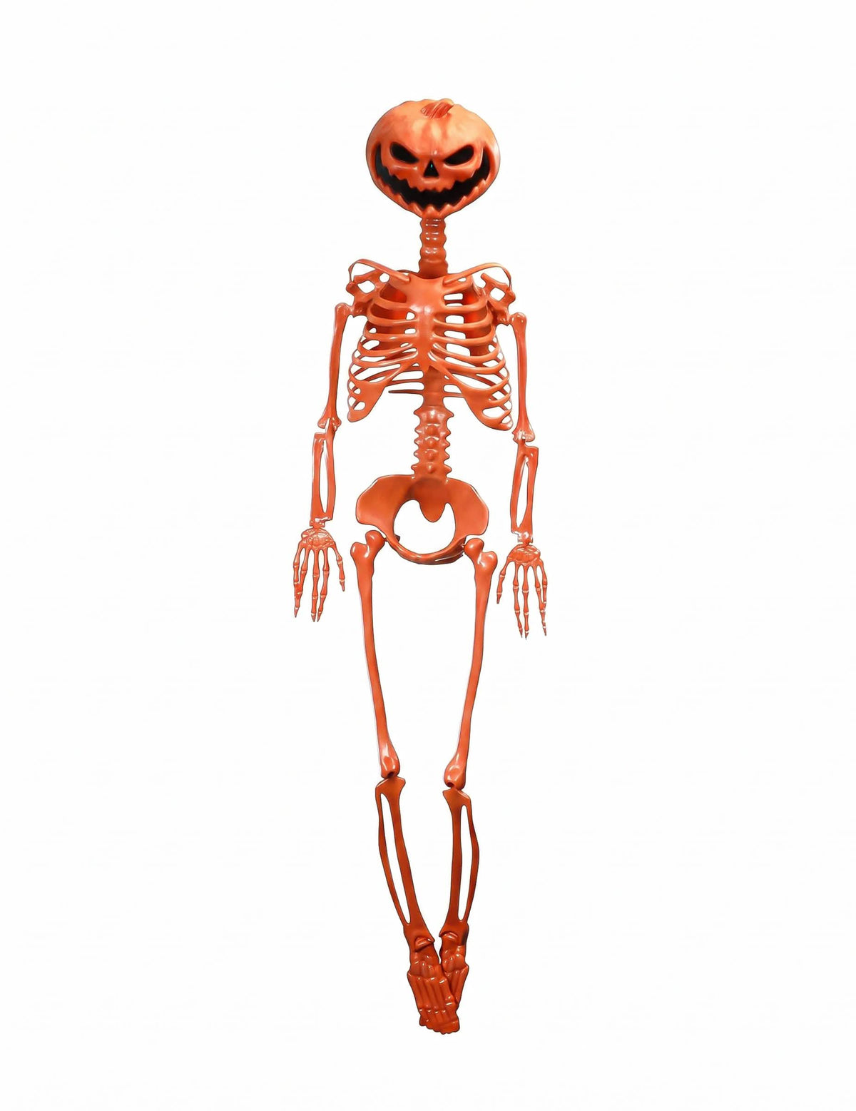 Squelette articulé Summerween à tête de citrouille orange 1 m