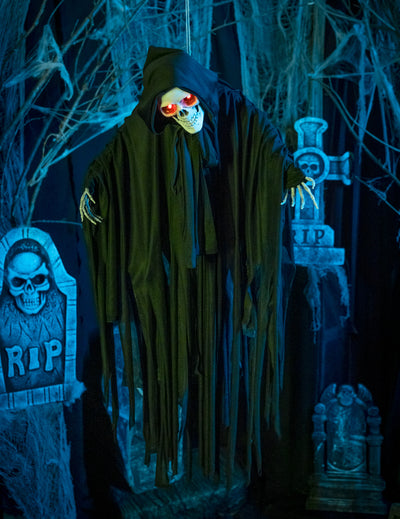 Halloweenskelet met licht, geluid en animatie 90 cm