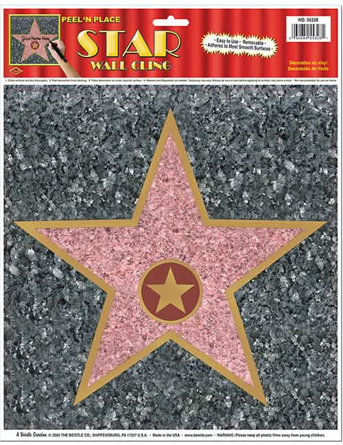Décoration murale étoile Walk of Fame pour fête rose et dorée personnalisable