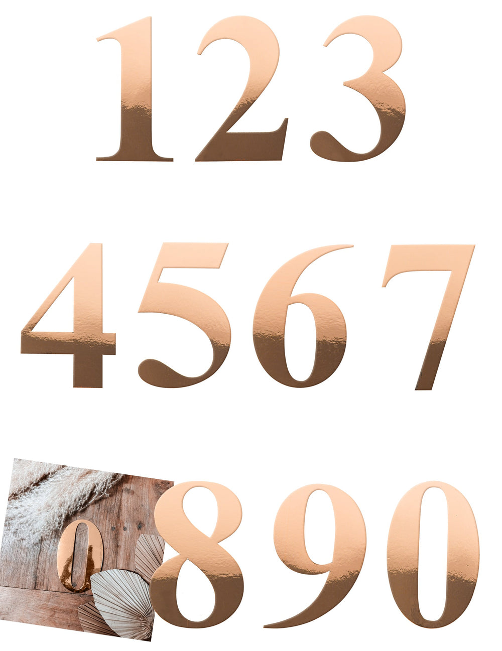 Sticker chiffre pour décoration rose gold