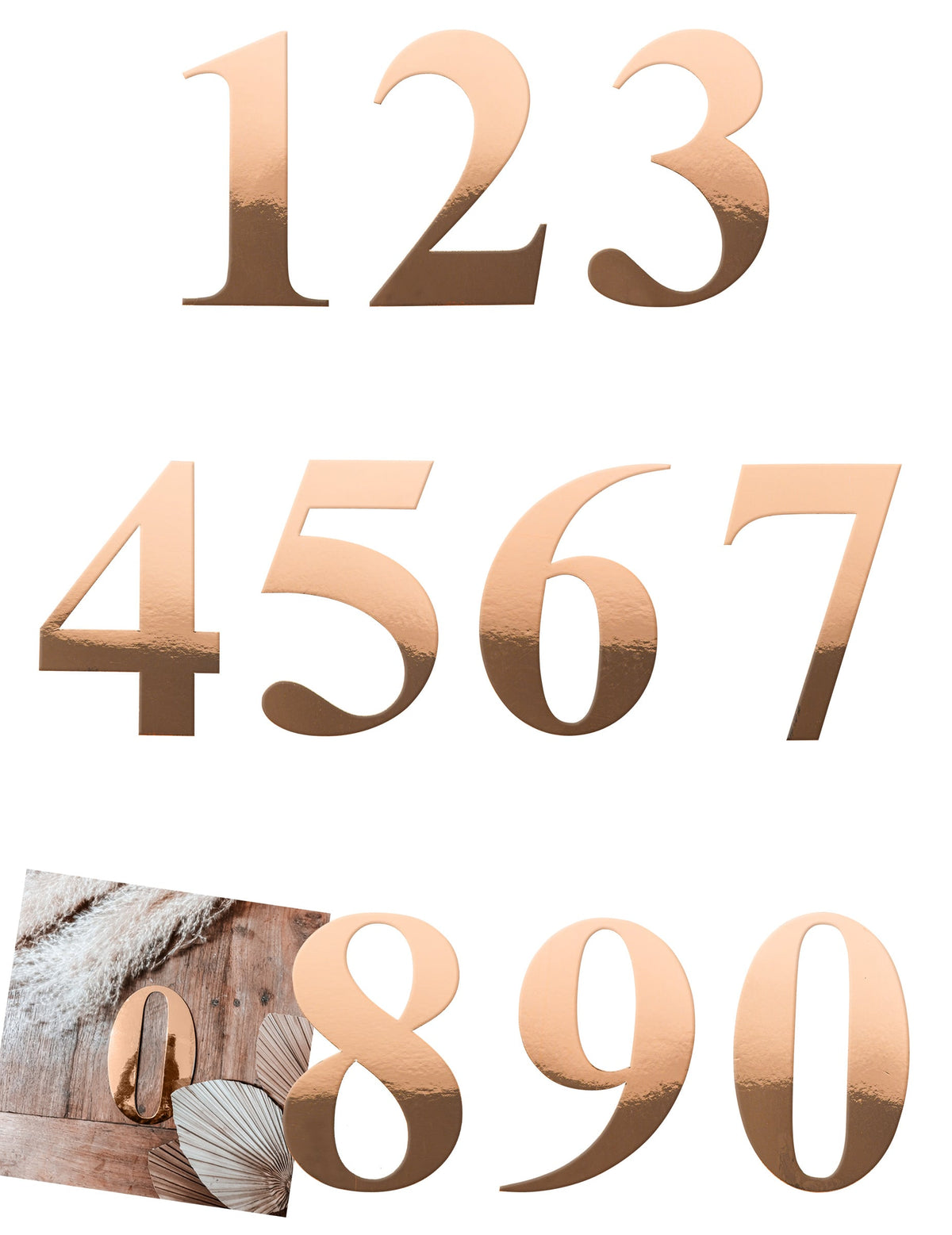 Sticker chiffre pour décoration rose gold