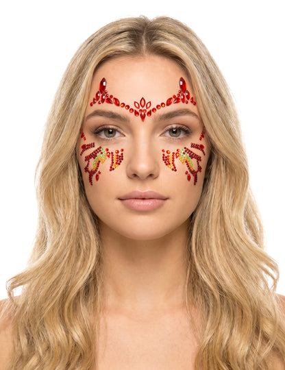 Strass adhésifs diable enflammé