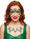 Strass adhésifs empoisonneuses verte visage et corps