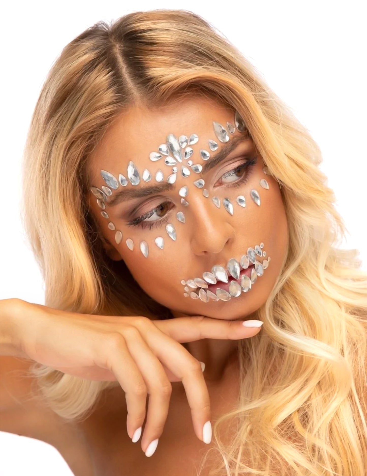 Strass adhésifs pour visage squelette