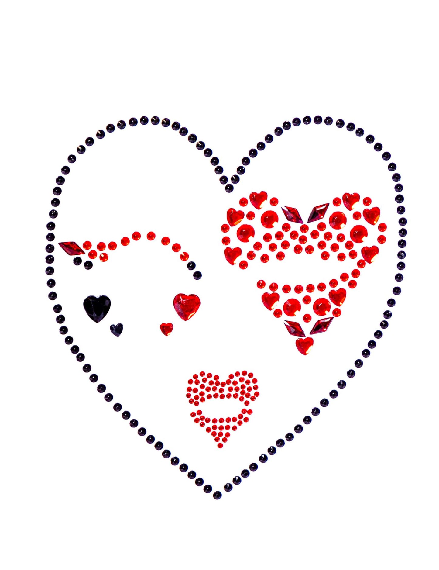 Queen of Hearts zelfklevende strasssteentjes voor gezicht en lichaam