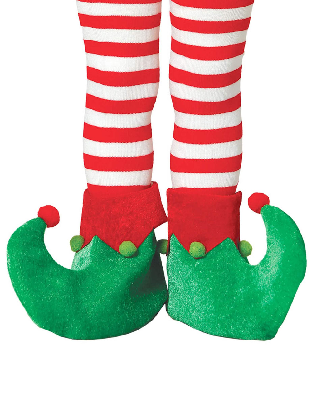 Kerstschoenovertrekken voor kinderen, groen en rood met belletjes