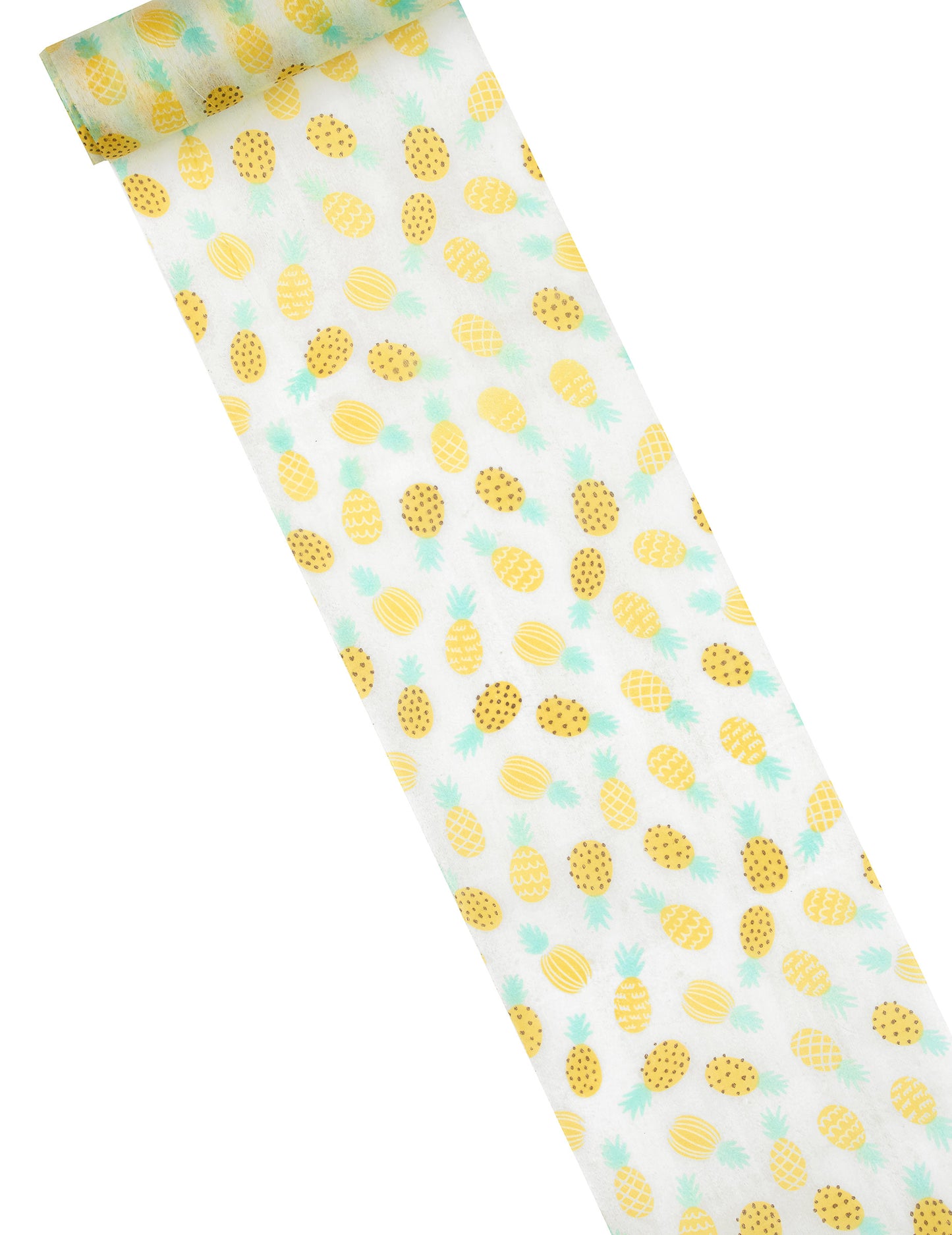 Chemin de table intissé ananas blanc et jaune