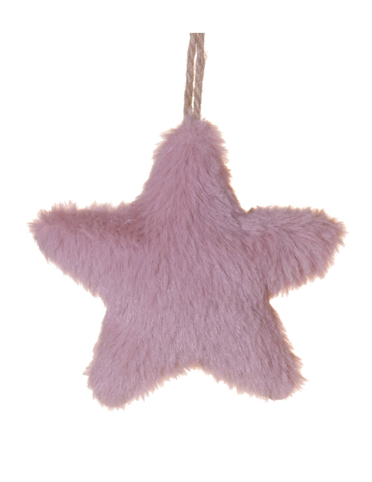 Suspension étoile pour Noël en fourrure rose
