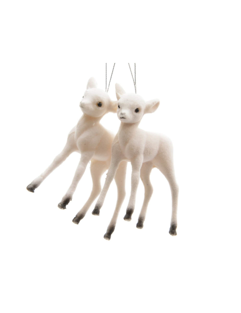 Hangers voor kerstboom klein hertje voor pooldecoratie wit
