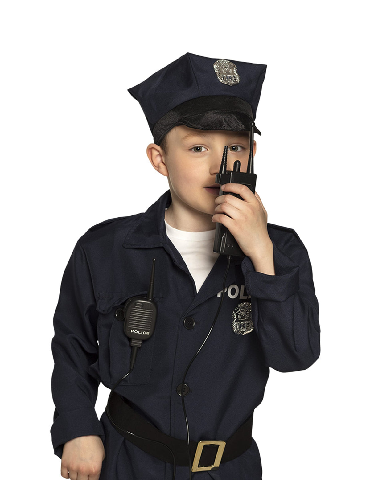 Talkie walkie de policier pour enfant noir