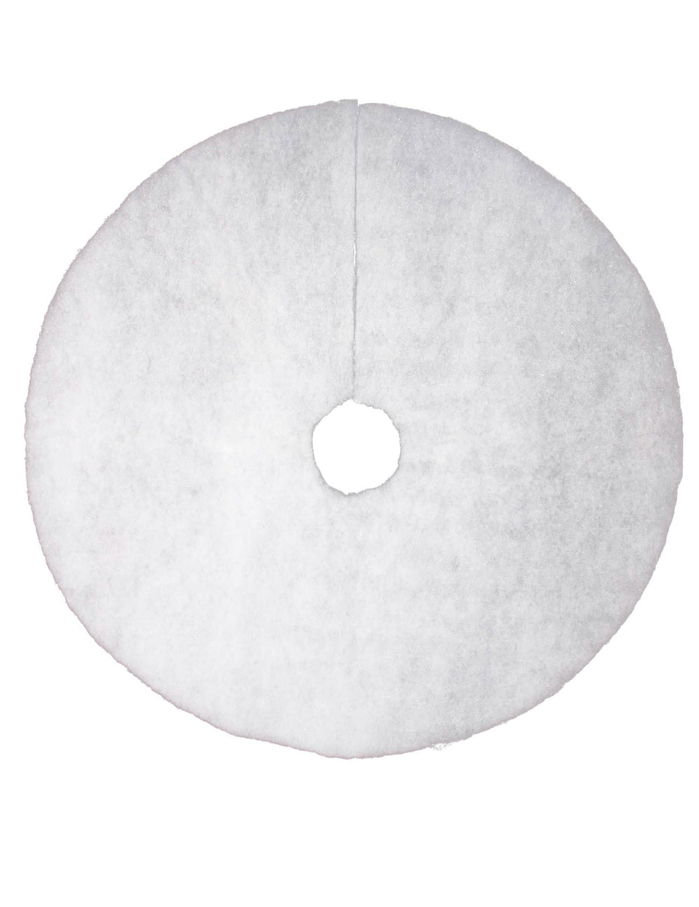 Tapis de sapin neige pailleté pour décoration de Noël blanc rond