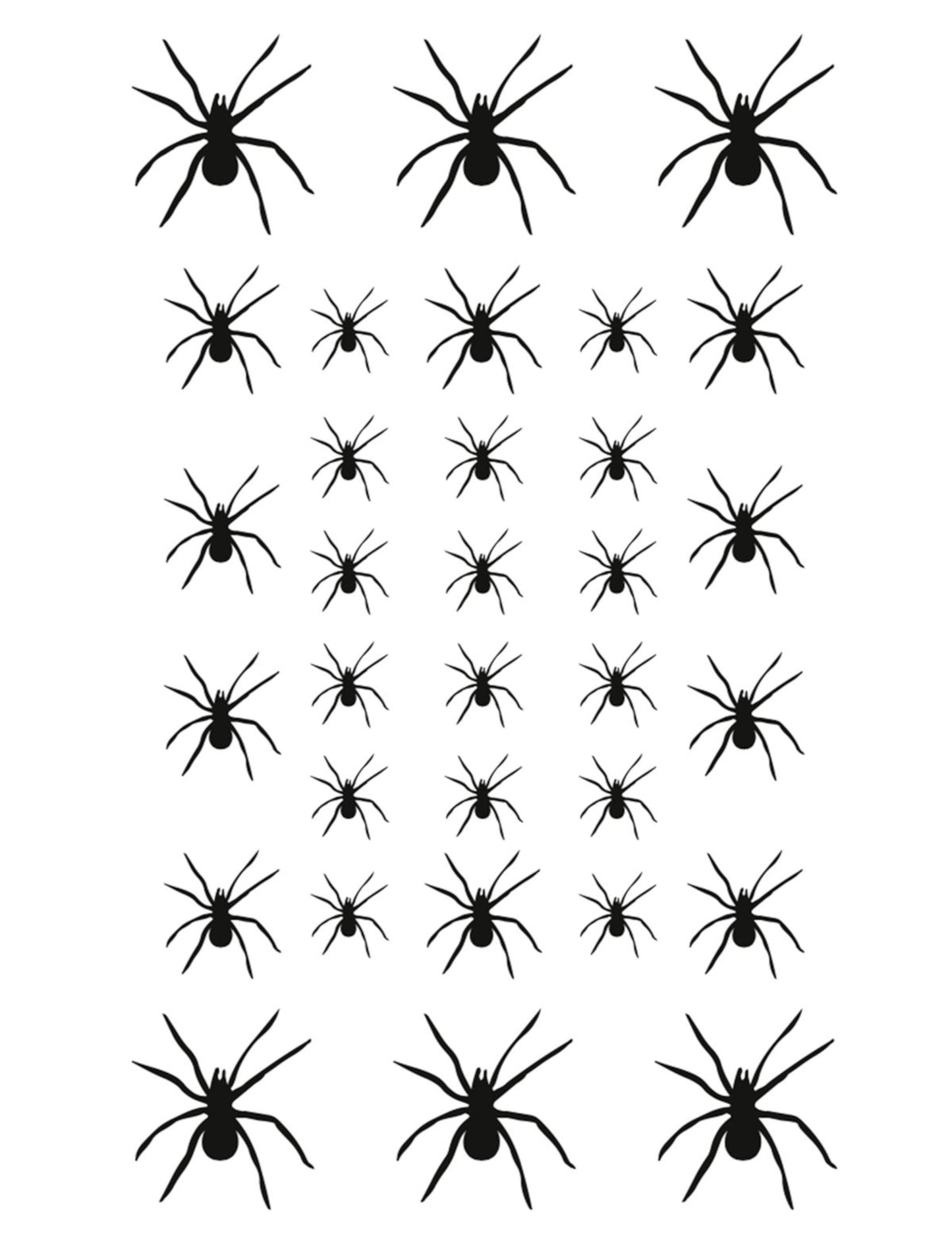 Planche de motifs des tatouages temporaires 32 araignées adulte