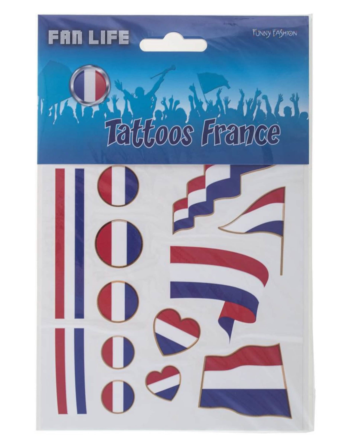 Tatouages temporaires supporter tricolore