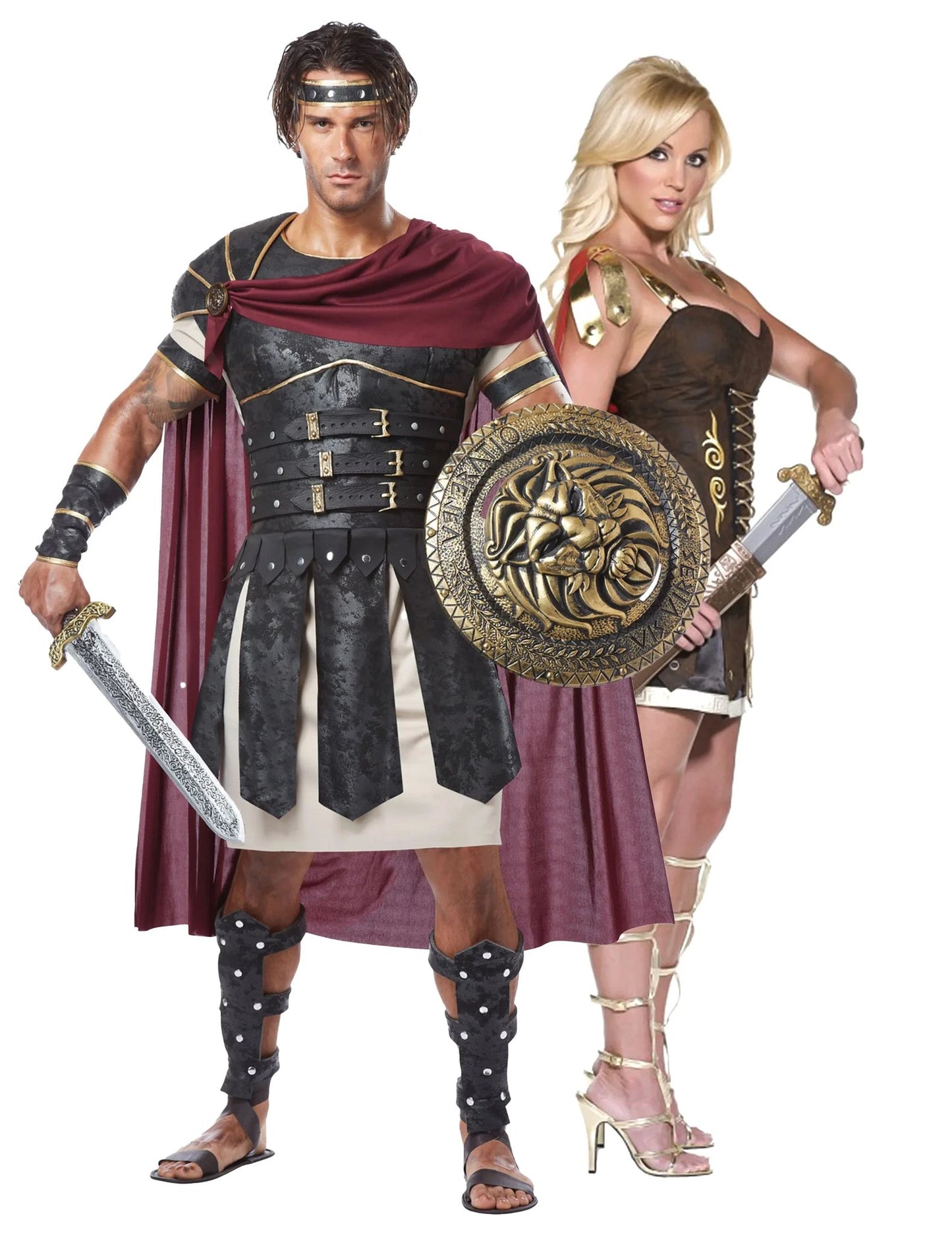 Gladiator en gladiatores volwassen koppel kostuum