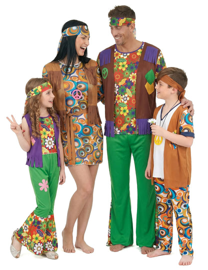 Hippie familie verkleedkostuum