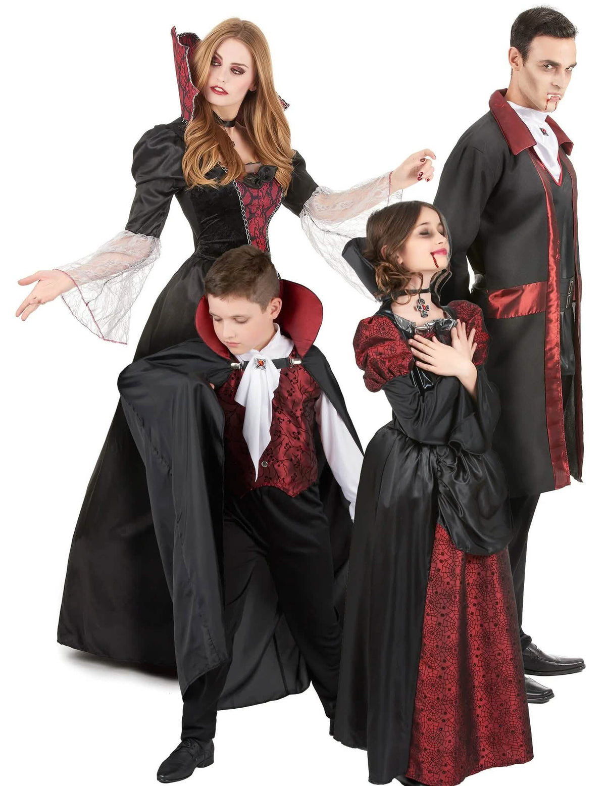 Déguisement de famille vampires baroques Halloween