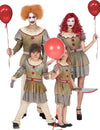 Déguisement de famille clown psycho terrifiant