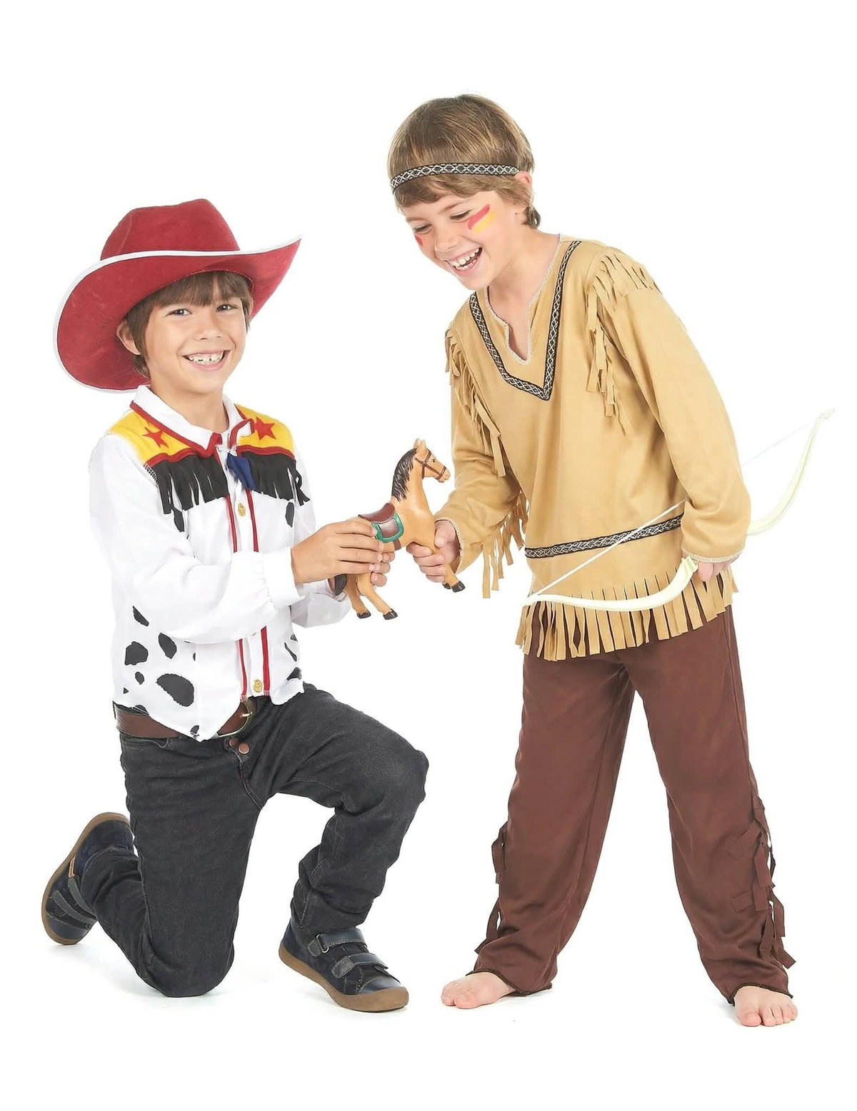 Cowboy en indiaan koppelkostuum voor kinderen
