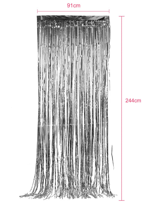 Pack de 5 rideaux scintillants argentés