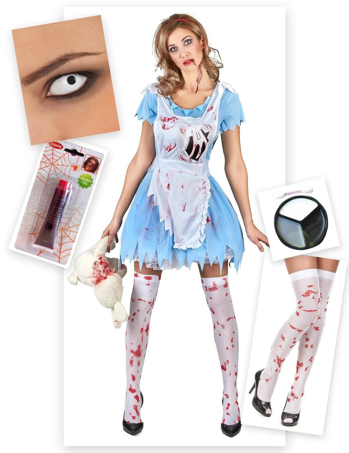 Zombie Alice kostuum voor vrouwen