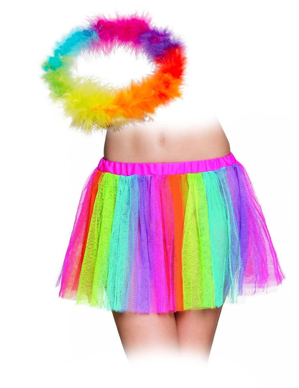 Kit accessoires multicolore arc-en-ciel adulte