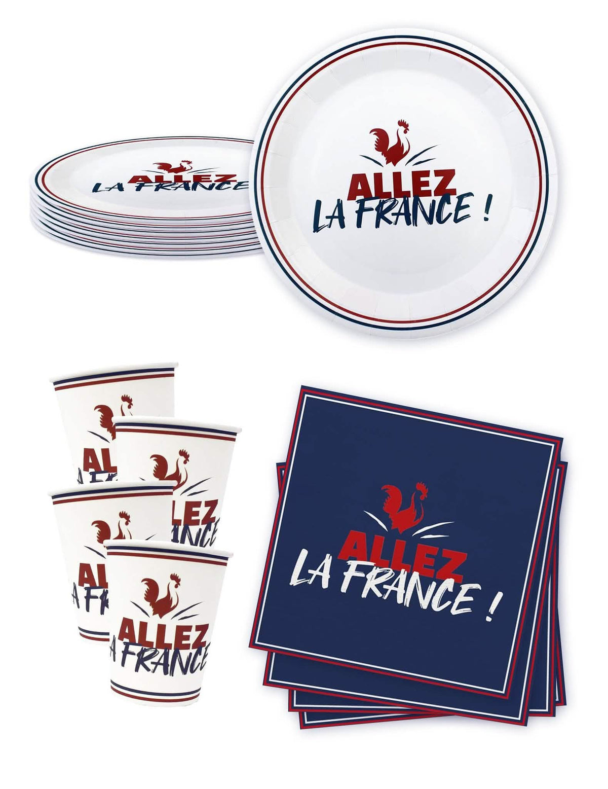 Set wegwerpservies Allez la France