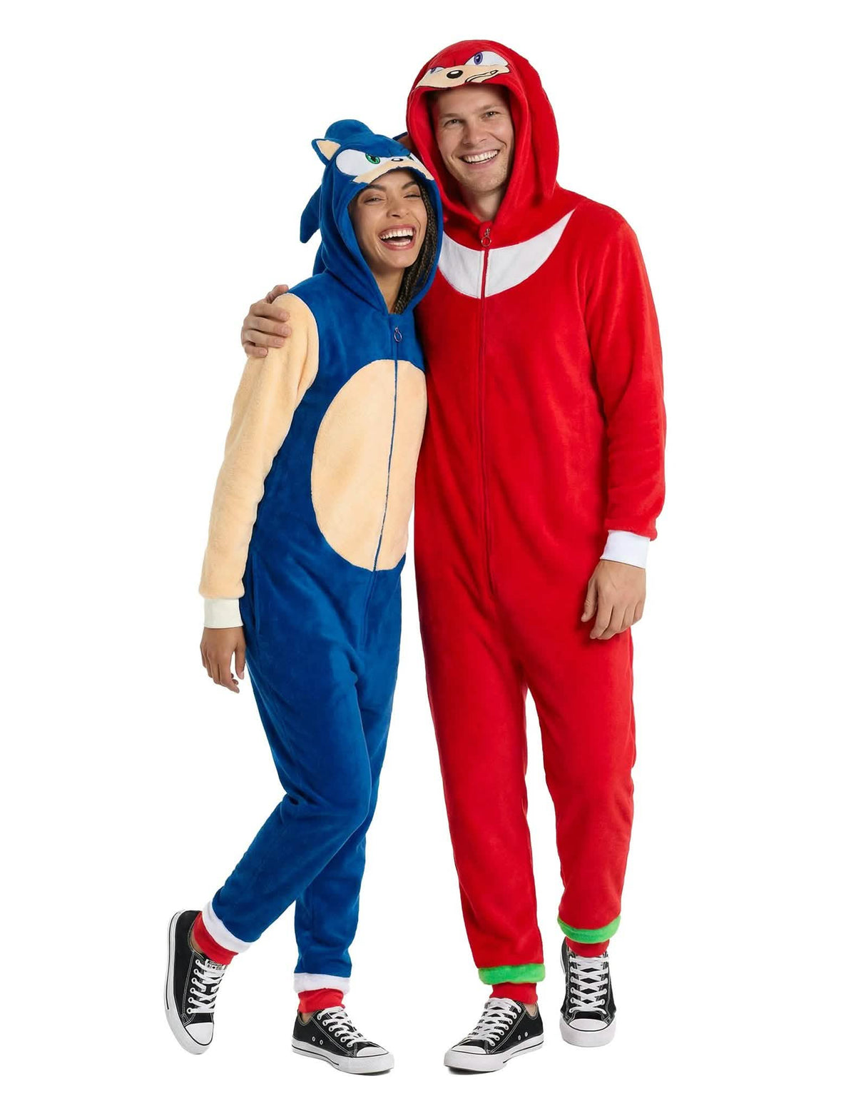 Sonic en Knuckles™ jumpsuit koppelkostuum voor volwassenen