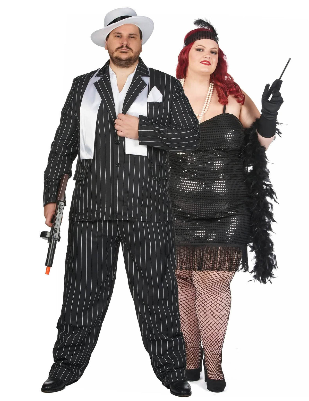 20s plus size paar kostuum gangster Charleston