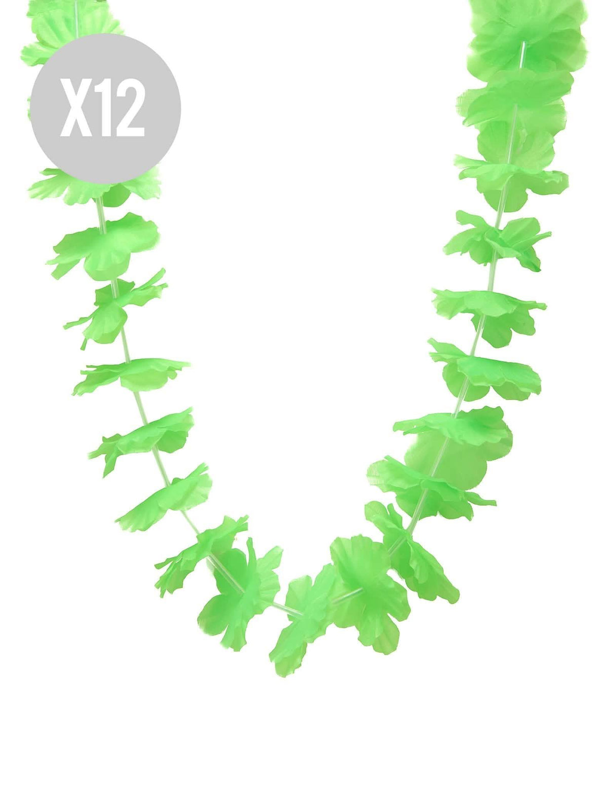 12 Colliers Hawaï vert adulte