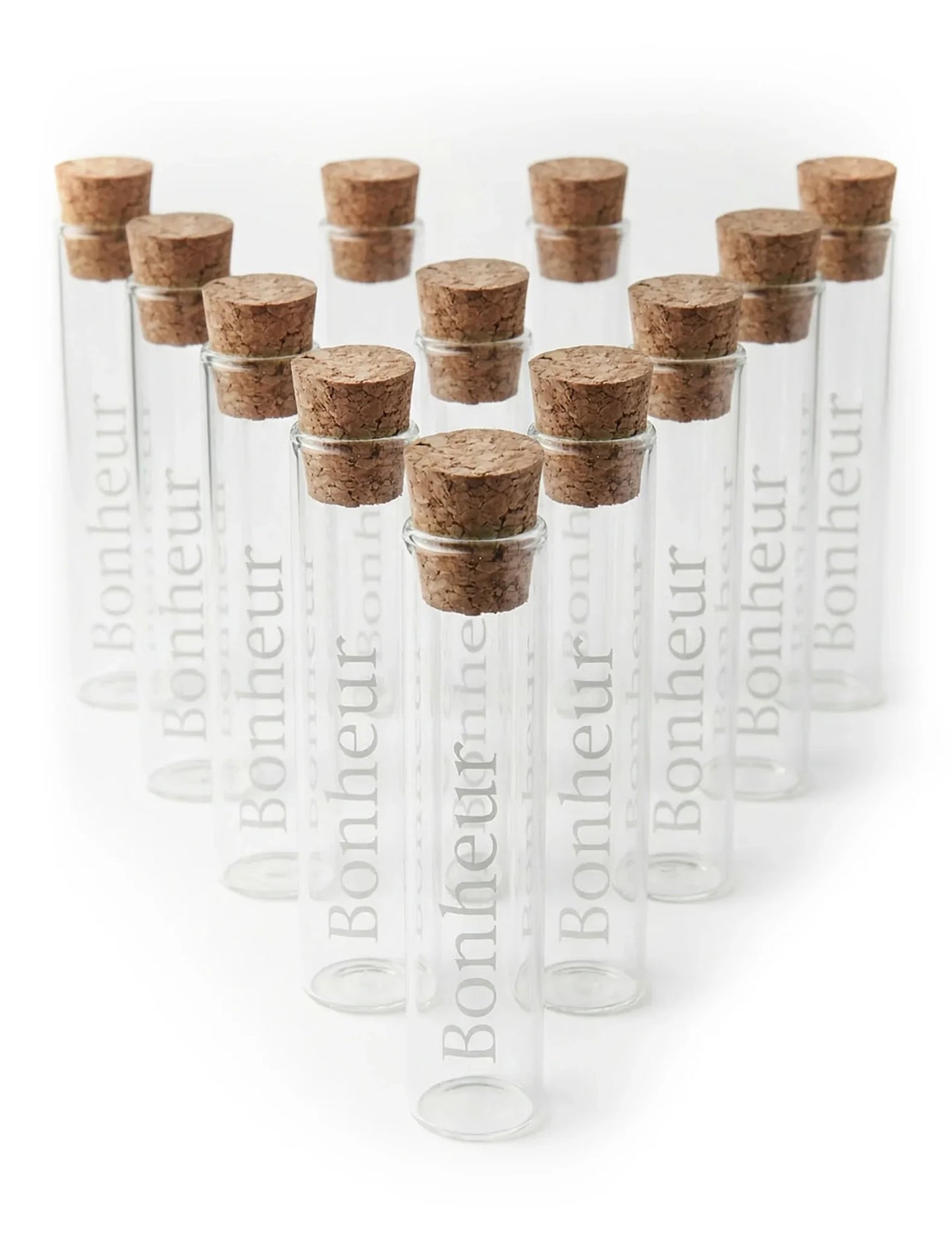12 tubes éprouvette en verre Bonheur 10 cm
