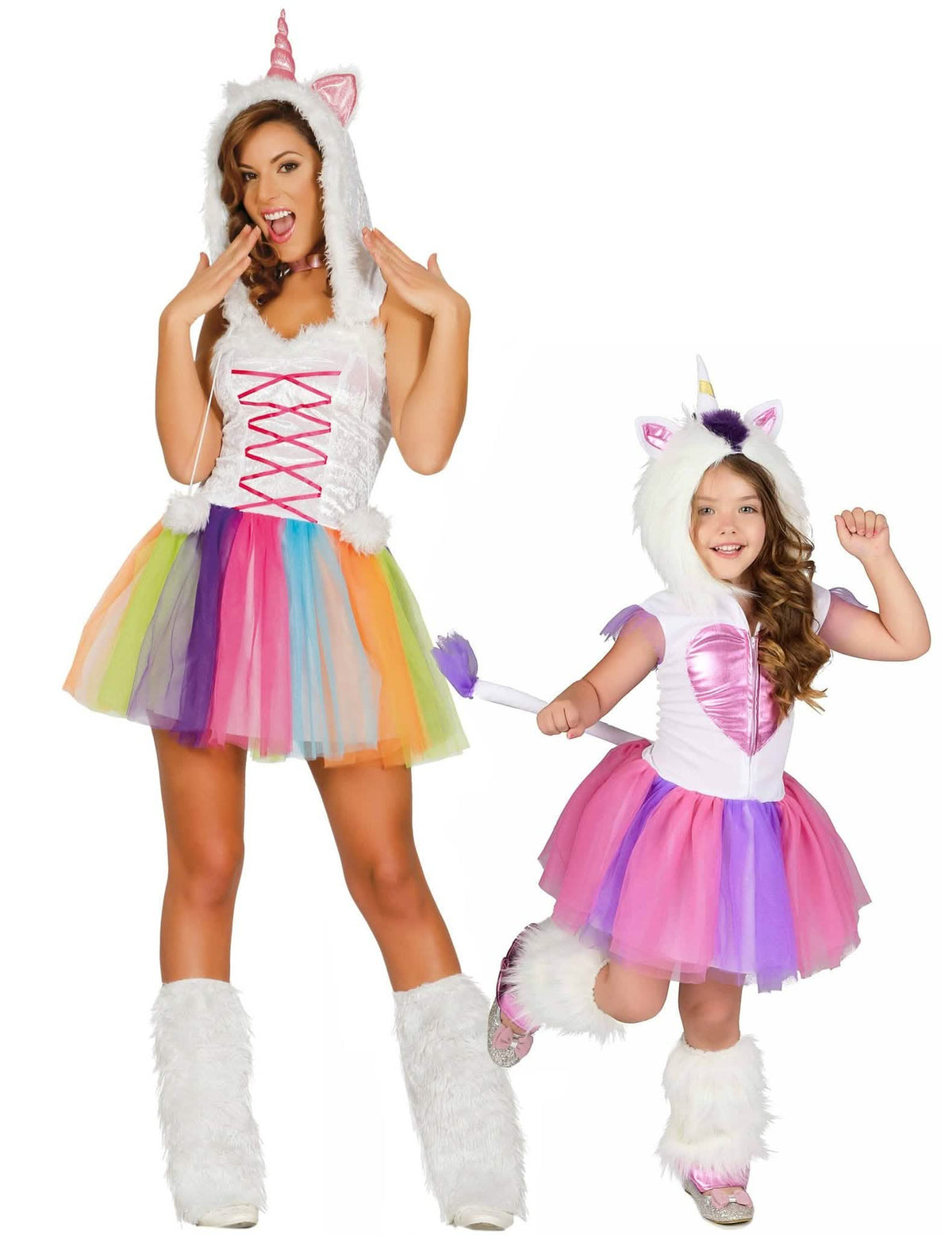 Déguisement de couple licorne mère et fille