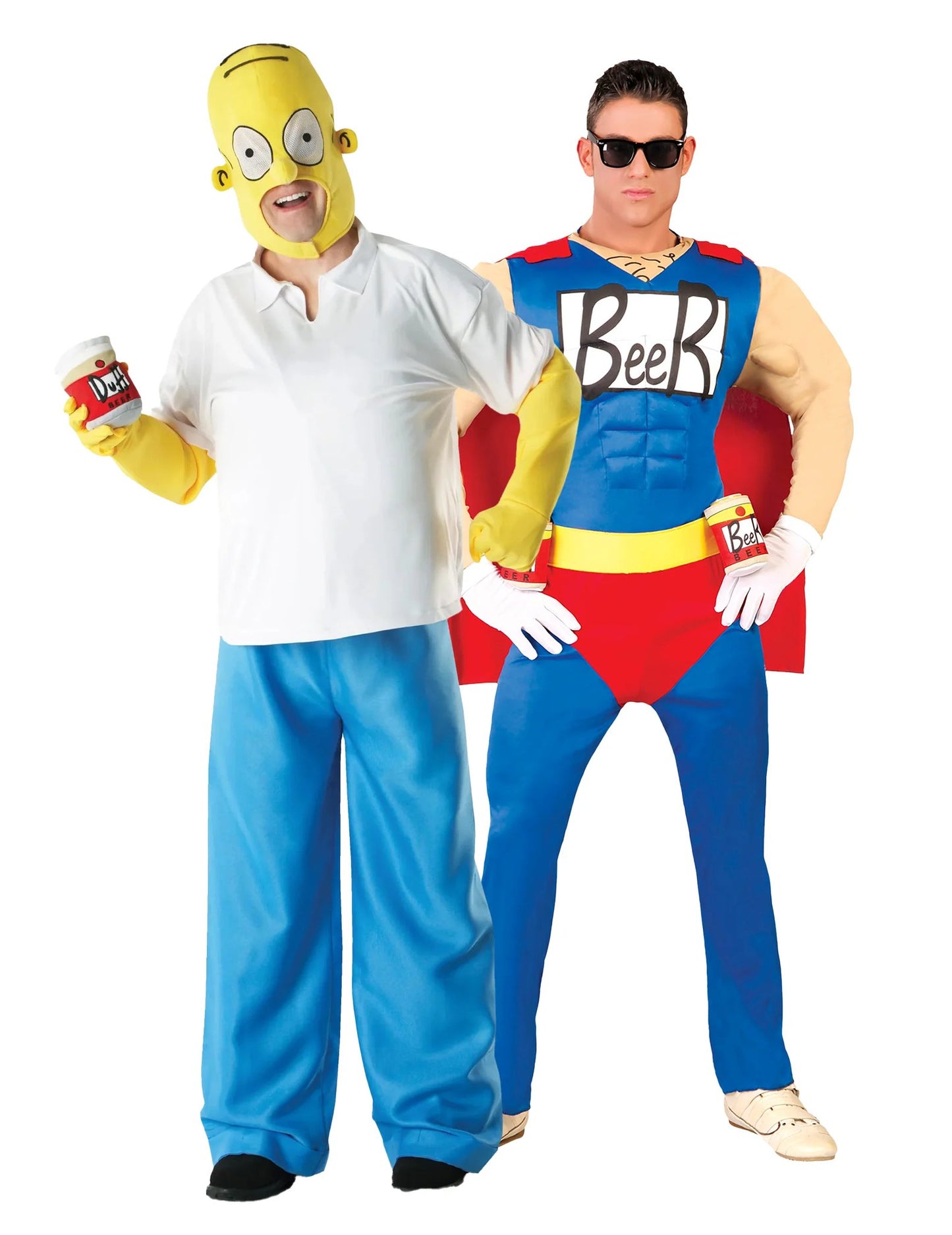 Déguisement de couple Homer Simpson et Beerman adulte
