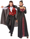 Angstaanjagend rood vampierpaar Halloween kostuum voor volwassenen