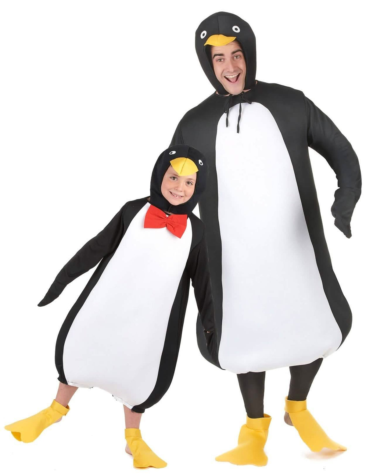 Pinguin koppelkostuum voor vader en zoon