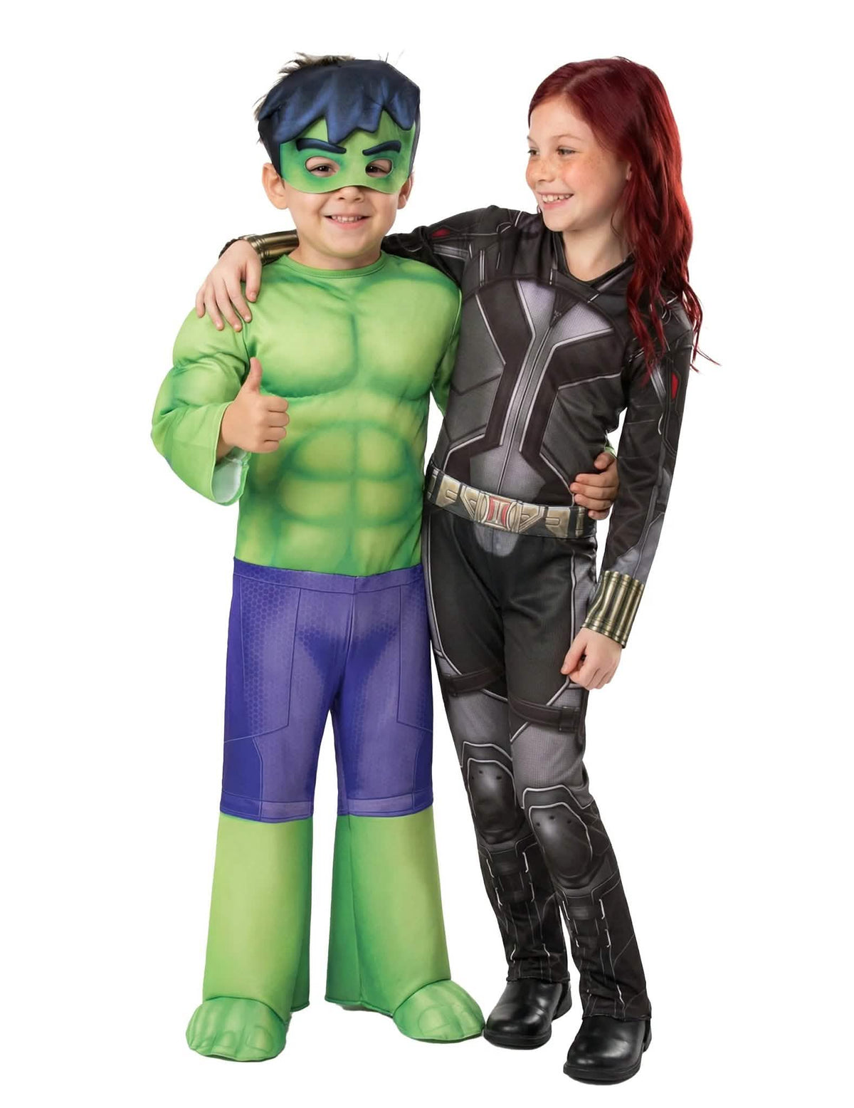 Black Widow™ en Hulk™ koppelkostuum voor kinderen