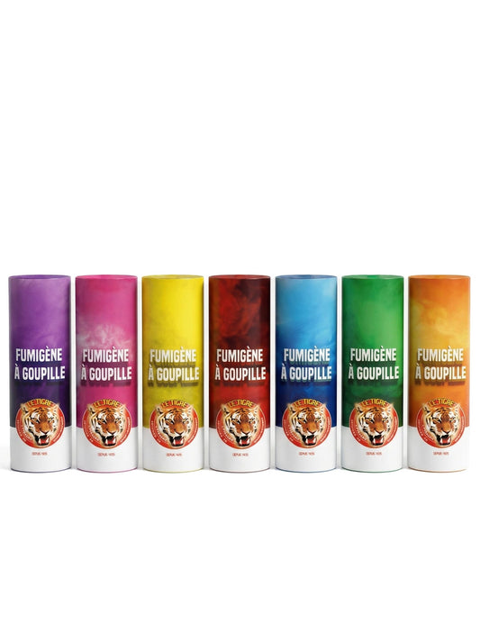 7 fumigènes à goupille multicolores 1 min