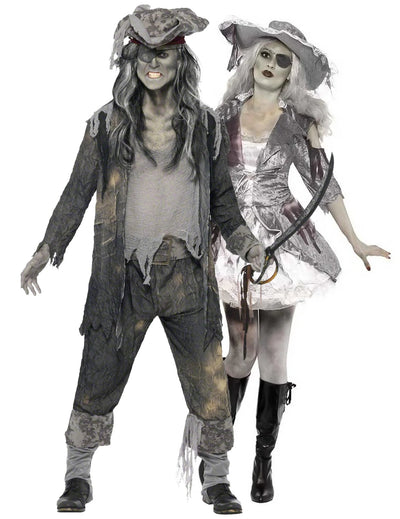 Déguisement de couple pirate fantôme Halloween