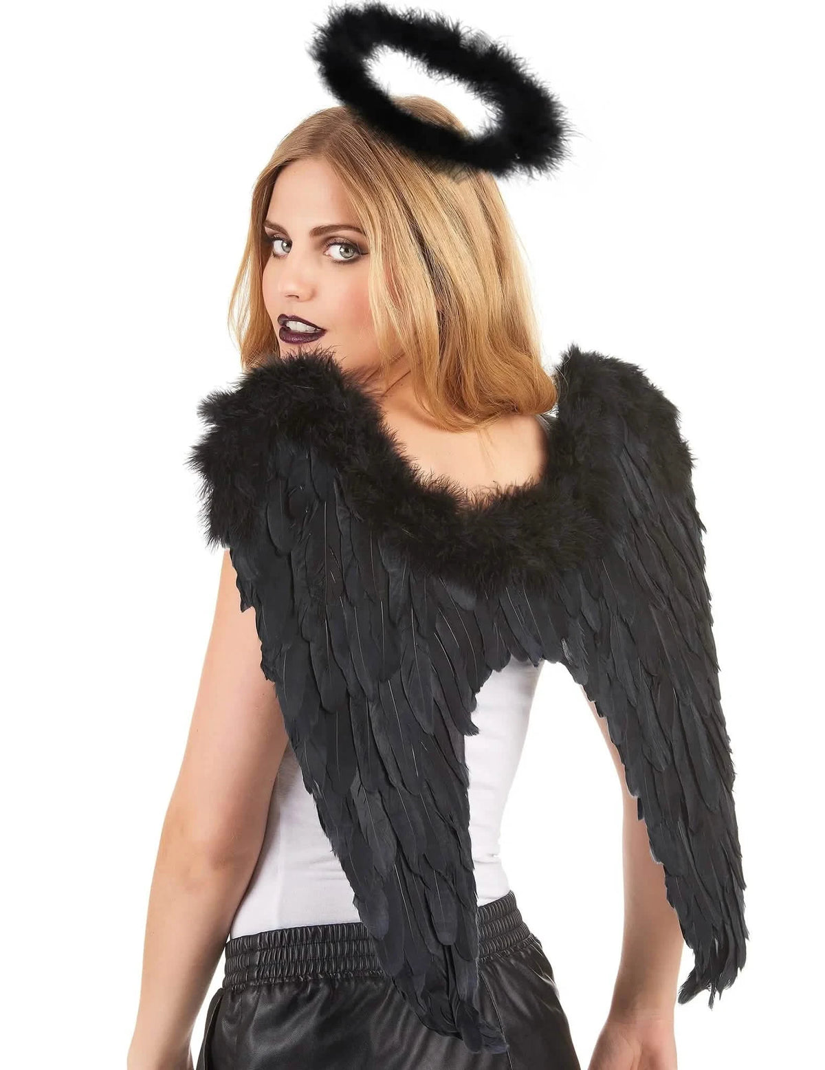 Kit accessoires ange noir adulte